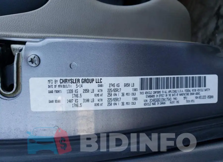 2C4RDGBG1ER417543 Photo# 14