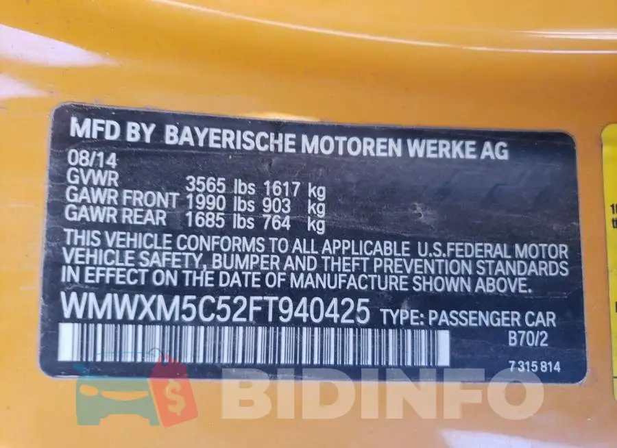 WMWXM5C52FT940425 Photo# 12