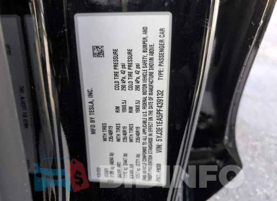 5YJ3E1EA5PF439132 Photo# 12