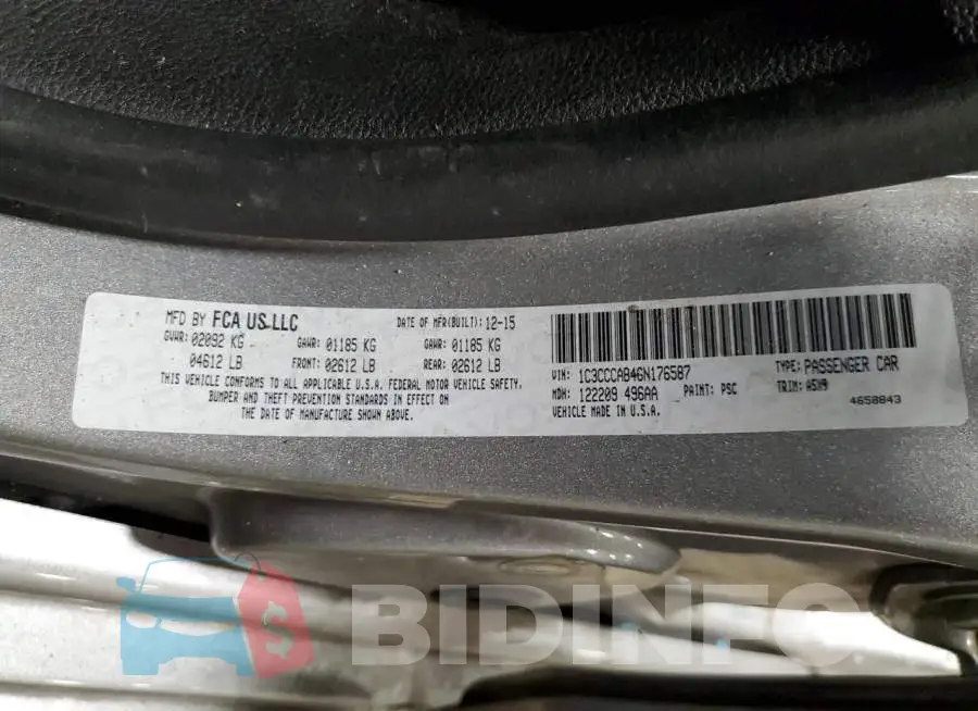 1C3CCCAB4GN176587 Photo# 13