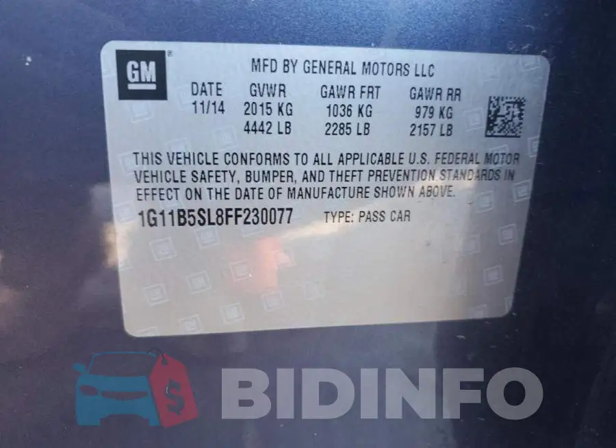 1G11B5SL8FF230077 Photo# 12