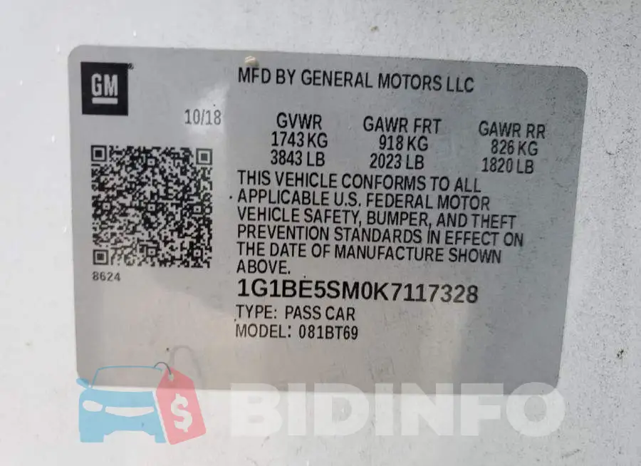 1G1BE5SM0K7117328 Photo# 12