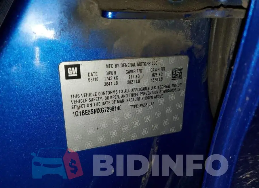 1G1BE5SMXG7298140 Photo# 12