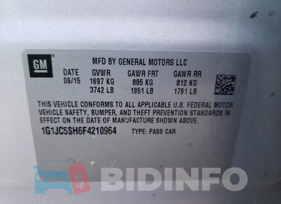 1G1JC5SH6F4210964 Photo# 12