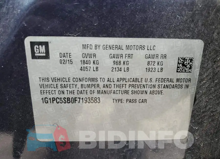 1G1PC5SB0F7193583 Photo# 13