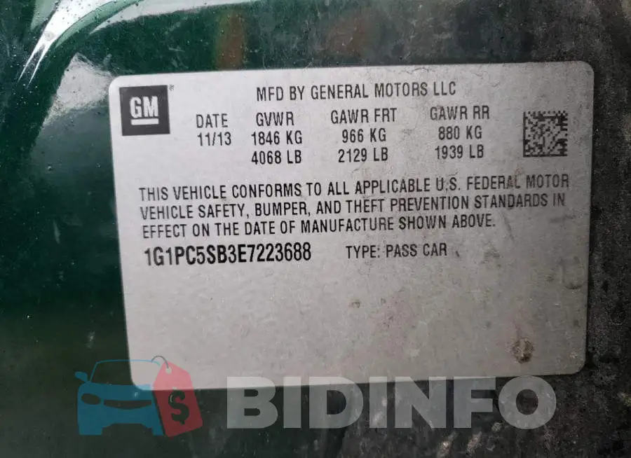 1G1PC5SB3E7223688 Photo# 12