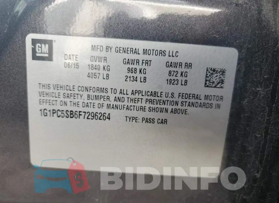 1G1PC5SB6F7296264 Photo# 12