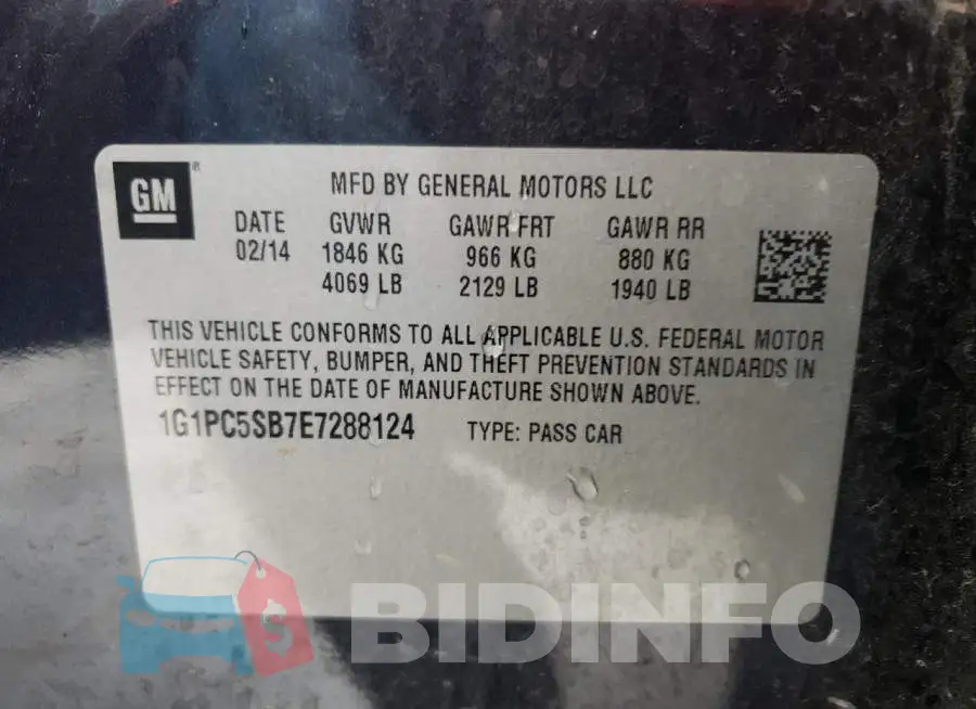 1G1PC5SB7E7288124 Photo# 12