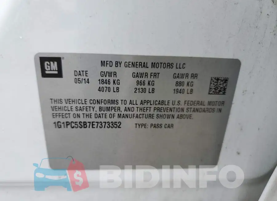 1G1PC5SB7E7373352 Photo# 12