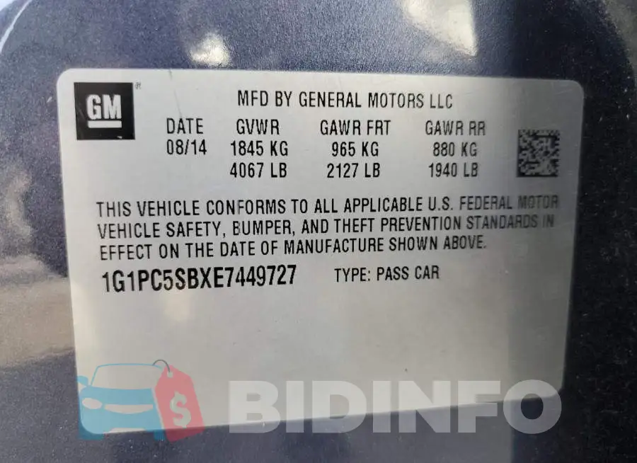 1G1PC5SBXE7449727 Photo# 13