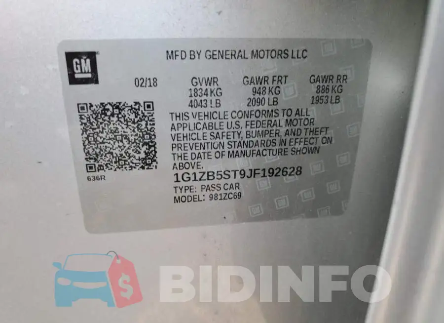 1G1ZB5ST9JF192628 Photo# 12