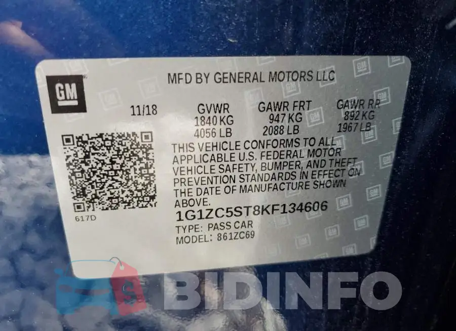 1G1ZC5ST8KF134606 Photo# 12