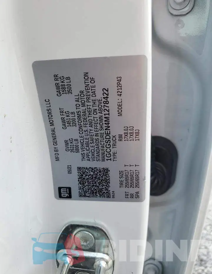 1GCGSDEN4M1278422 Photo# 12