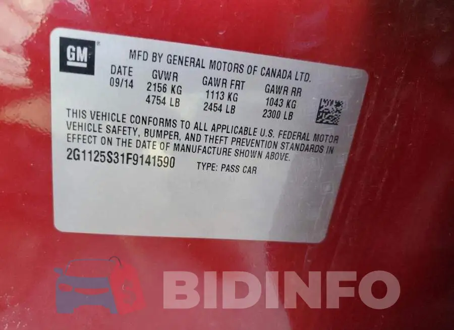 2G1125S31F9141590 Photo# 12