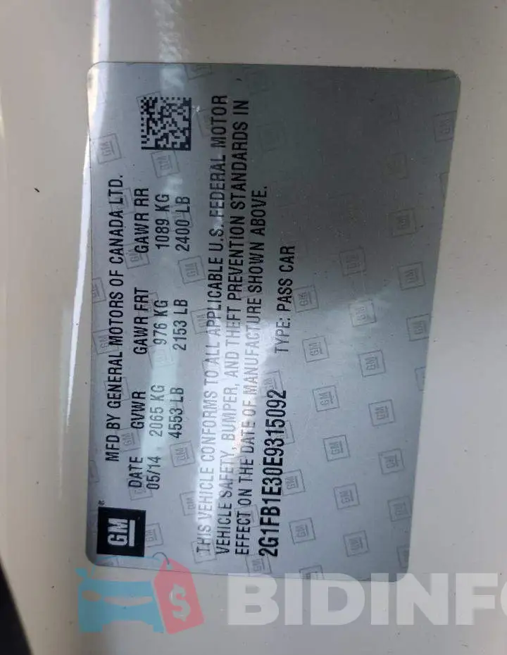 2G1FB1E30E9315092 Photo# 12