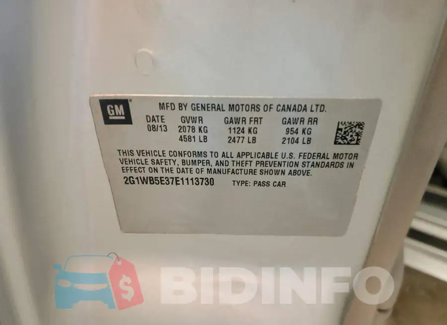 2G1WB5E37E1113730 Photo# 12