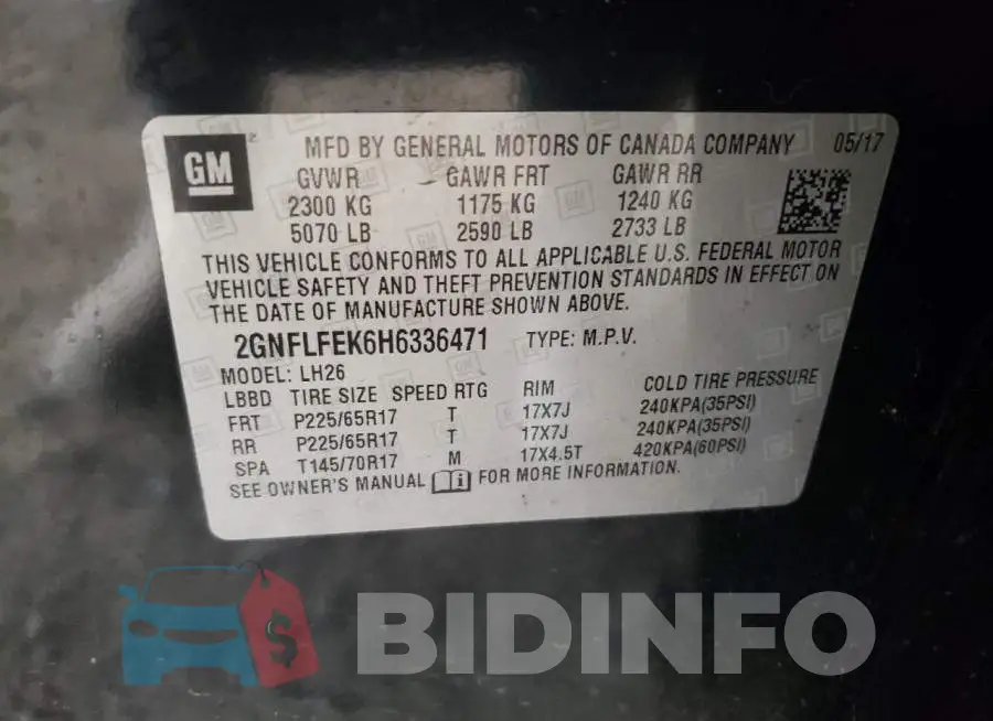 2GNFLFEK6H6336471 Photo# 14