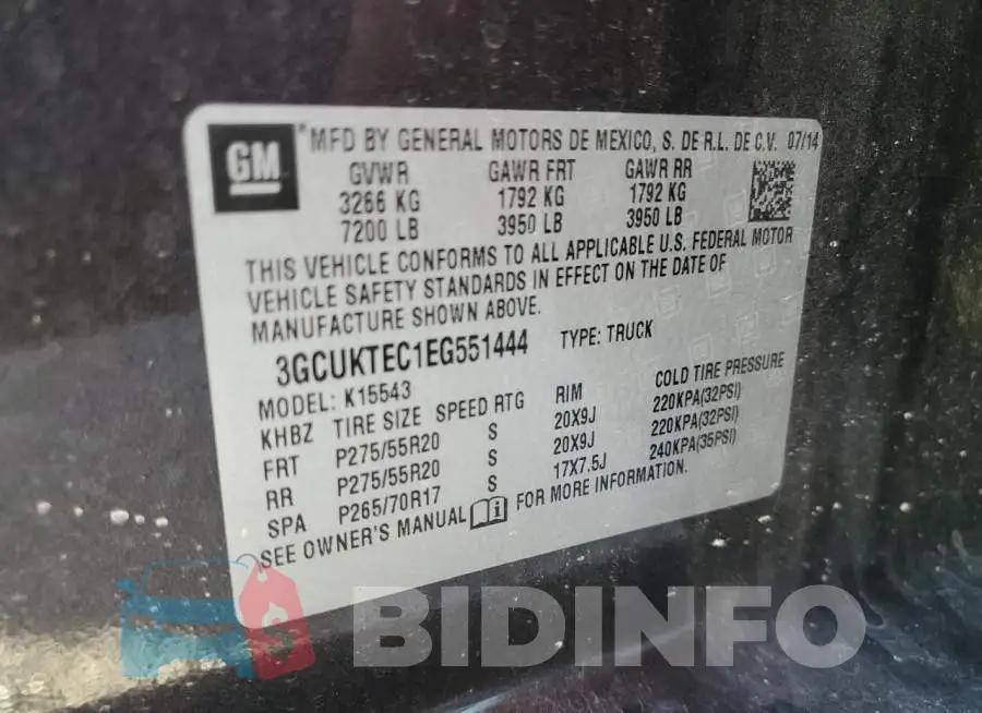 3GCUKTEC1EG551444 Photo# 12