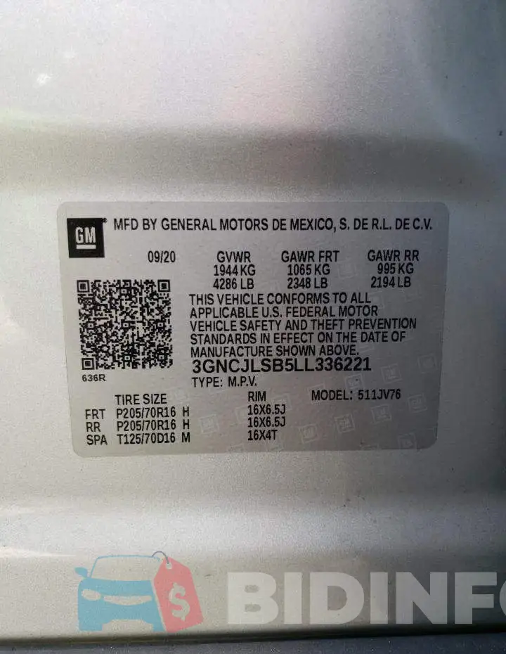 3GNCJLSB5LL336221 Photo# 12