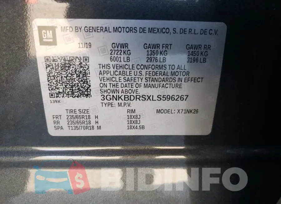 3GNKBDRSXLS596267 Photo# 13