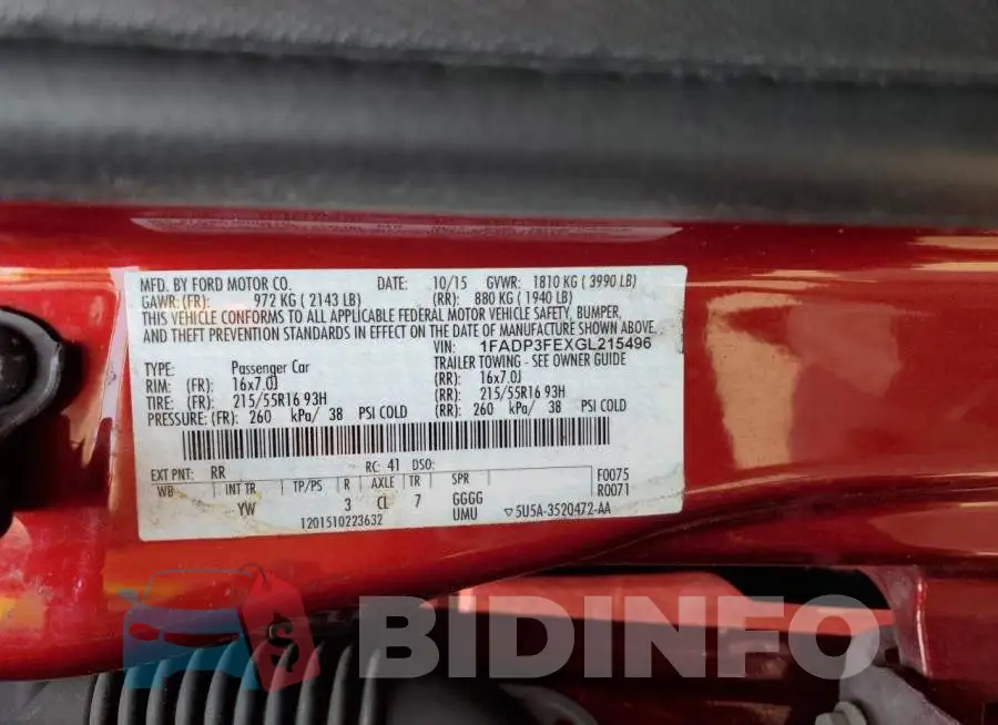1FADP3FEXGL215496 Photo# 12