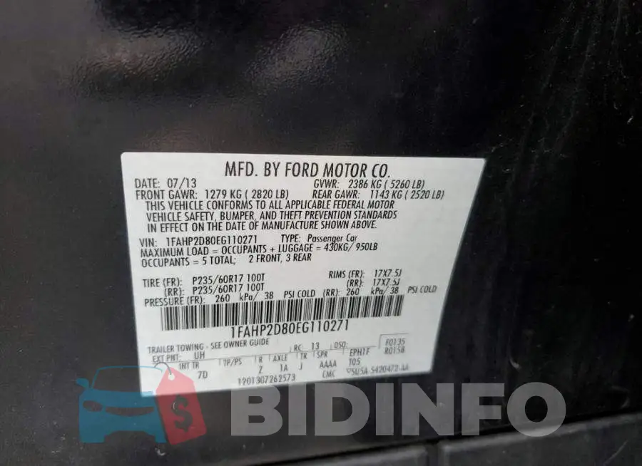 1FAHP2D80EG110271 Photo# 12