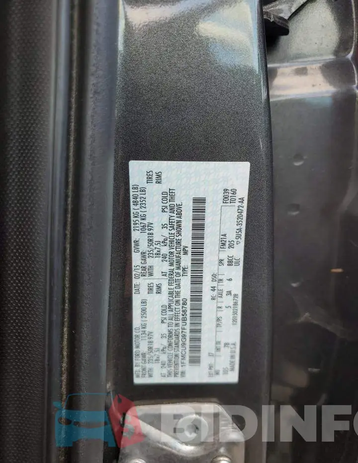 1FMCU9G97FUB58780 Photo# 13