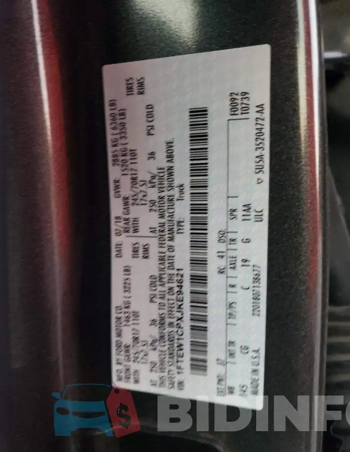 1FTEW1CPXJKE94621 Photo# 12