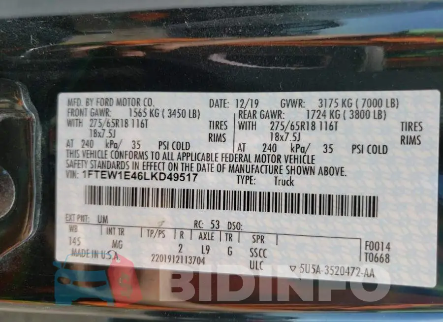 1FTEW1E46LKD49517 Photo# 12