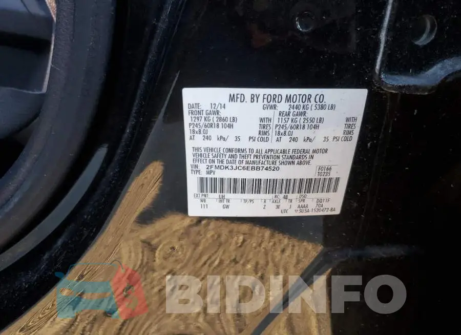 2FMDK3JC6EBB74520 Photo# 13