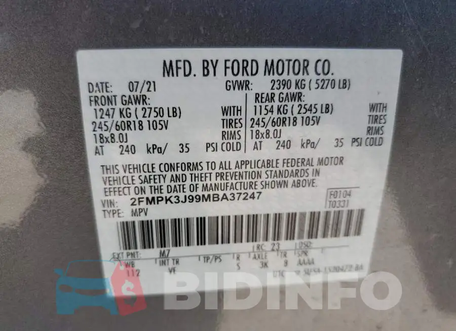 2FMPK3J99MBA37247 Photo# 13