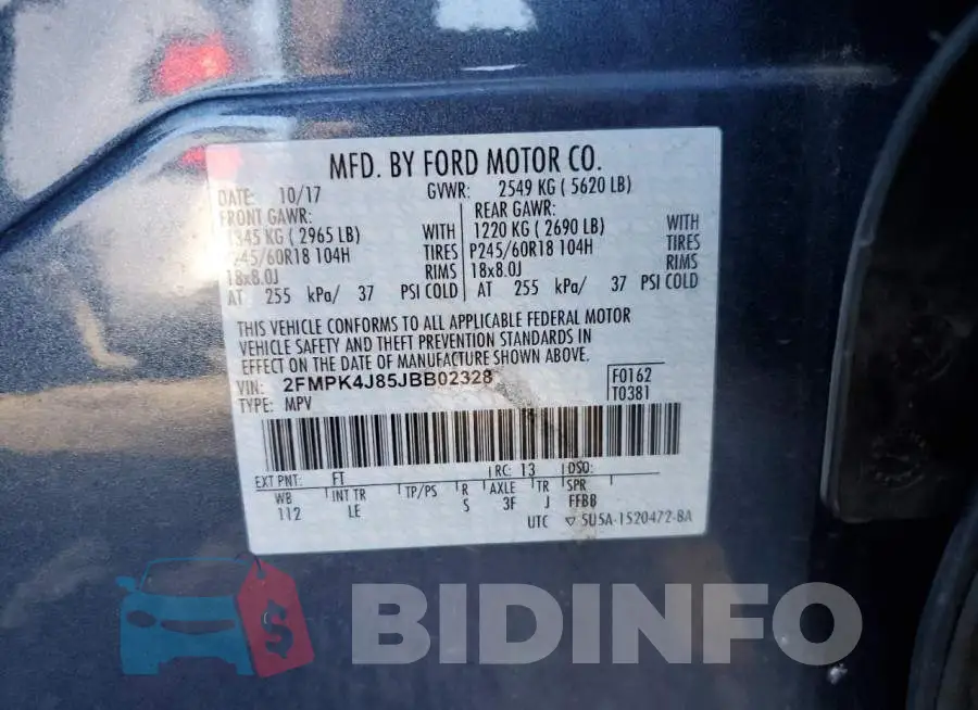 2FMPK4J85JBB02328 Photo# 13