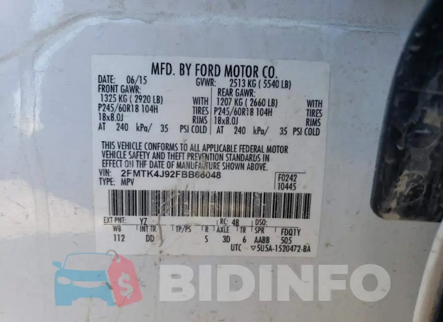 2FMTK4J92FBB66048 Photo# 13