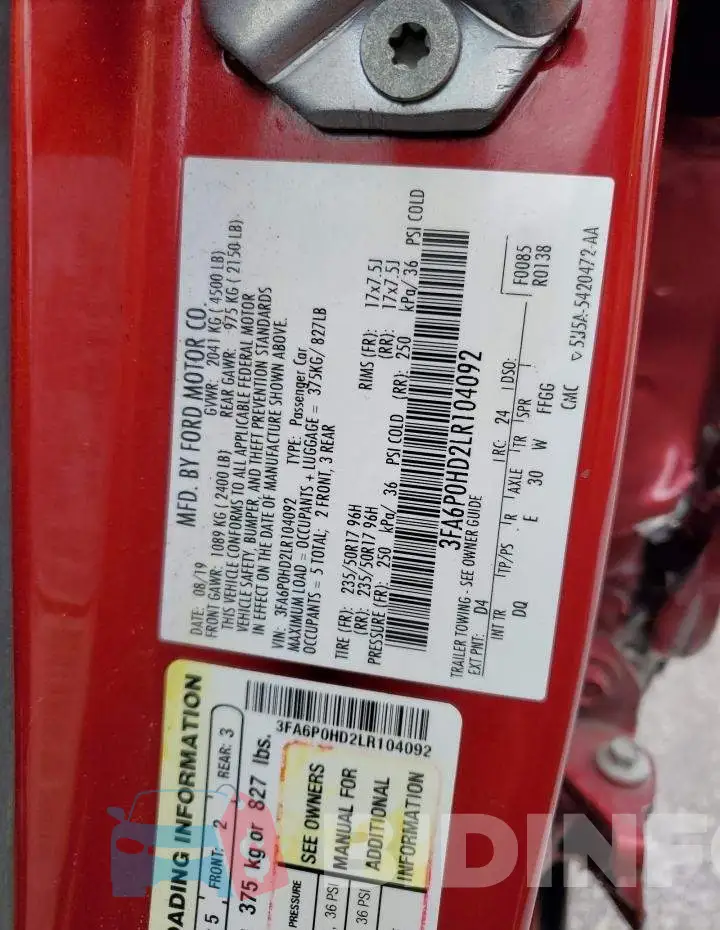 3FA6P0HD2LR104092 Photo# 13