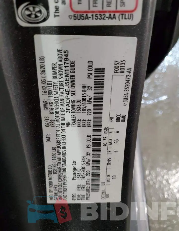 3FADP4EJ5EM117945 Photo# 12