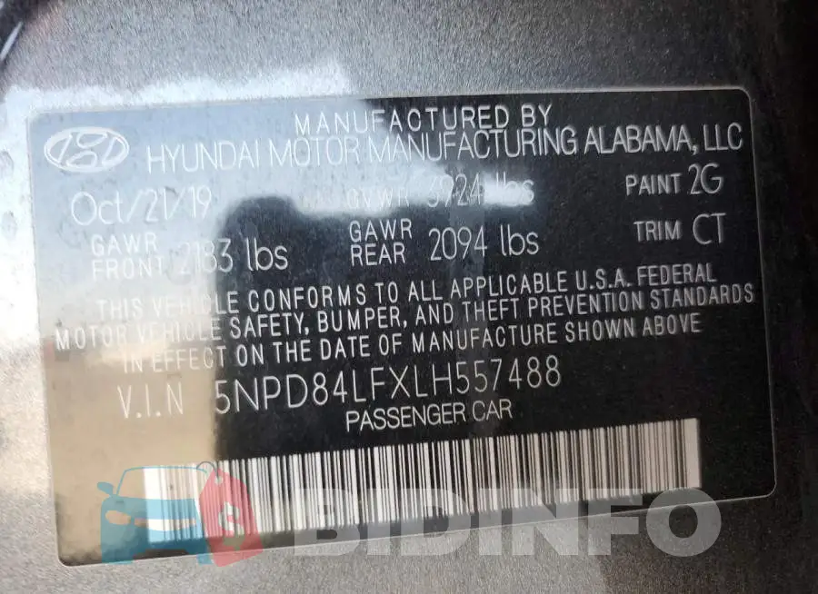 5NPD84LFXLH557488 Photo# 12
