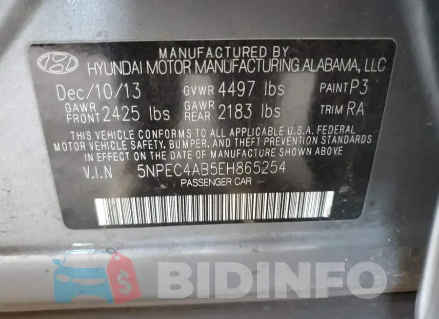 5NPEC4AB5EH865254 Photo# 12