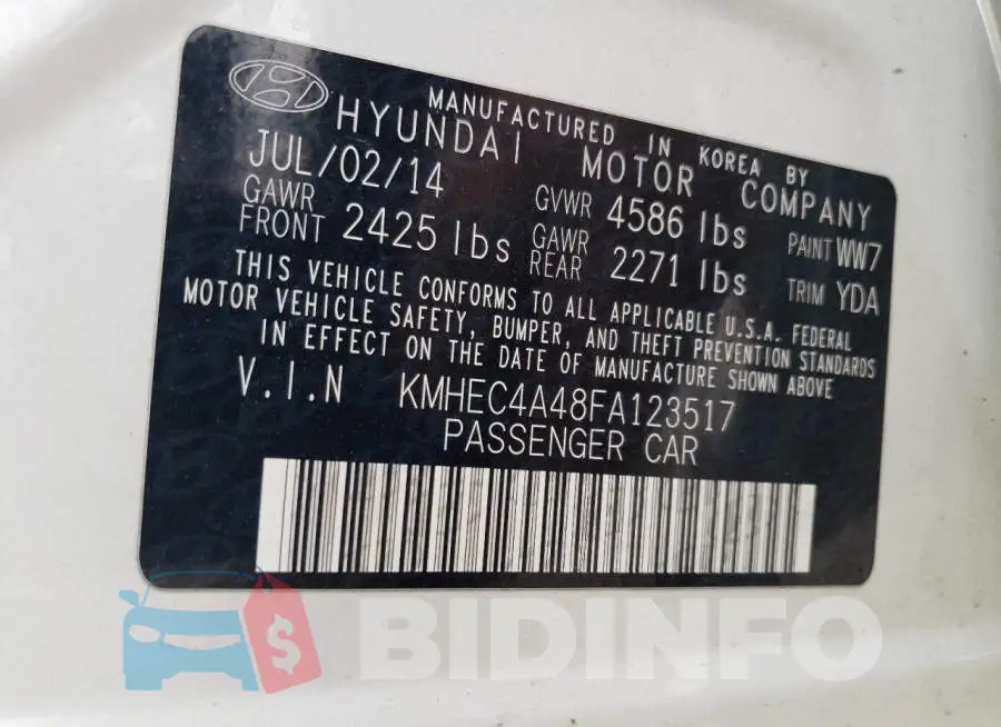KMHEC4A48FA123517 Photo# 13