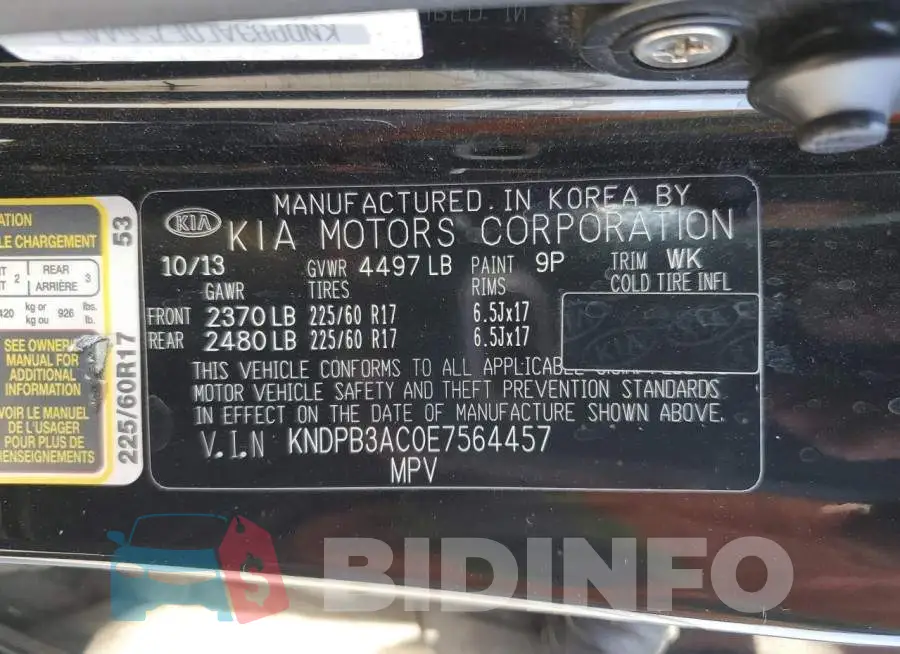 KNDPB3AC0E7564457 Photo# 13