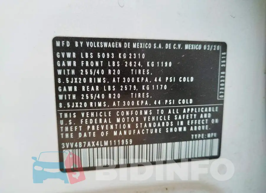 3VV4B7AX4LM111959 Photo# 10