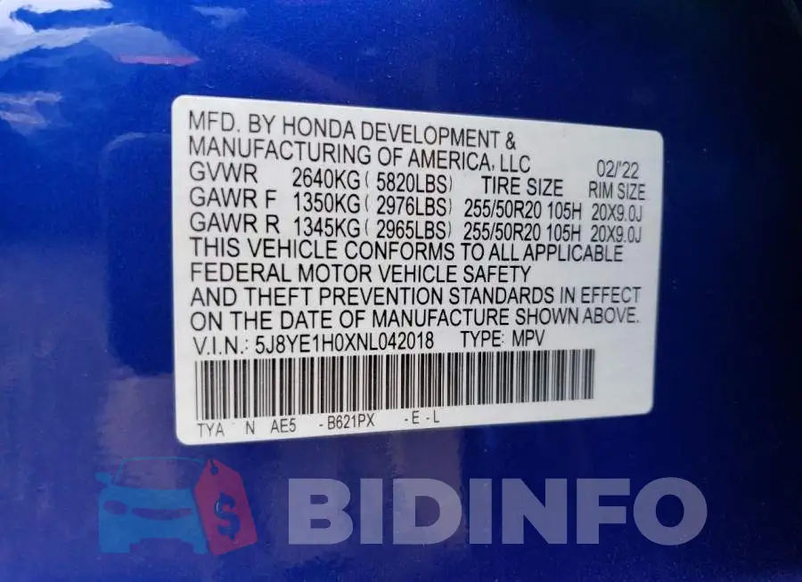 5J8YE1H0XNL042018 Photo# 14