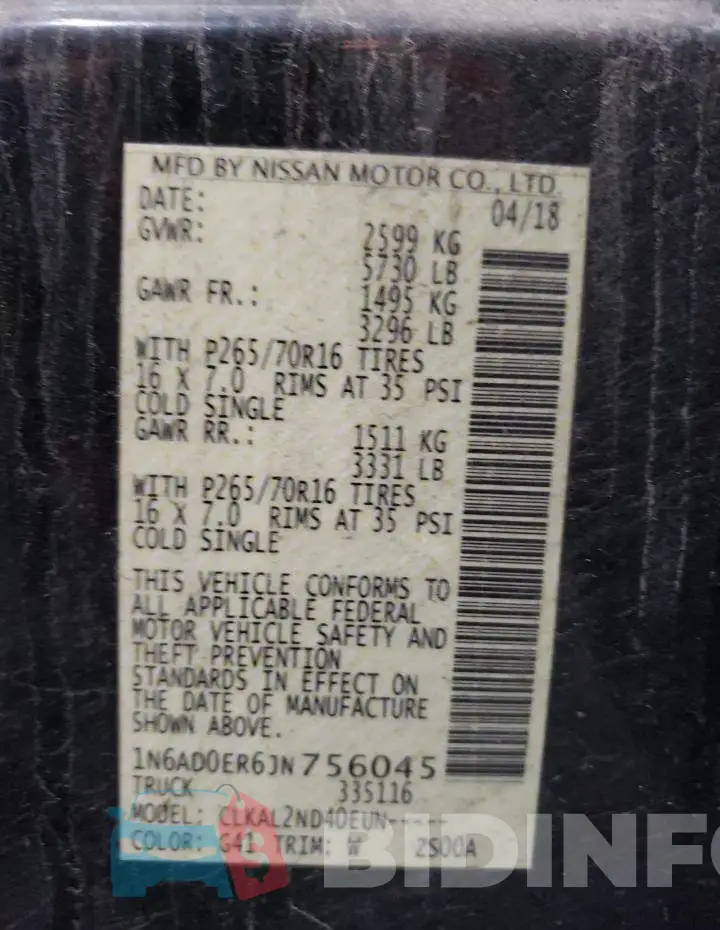 1N6AD0ER6JN756045 Photo# 13
