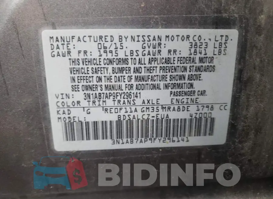 3N1AB7AP9FY296141 Photo# 12