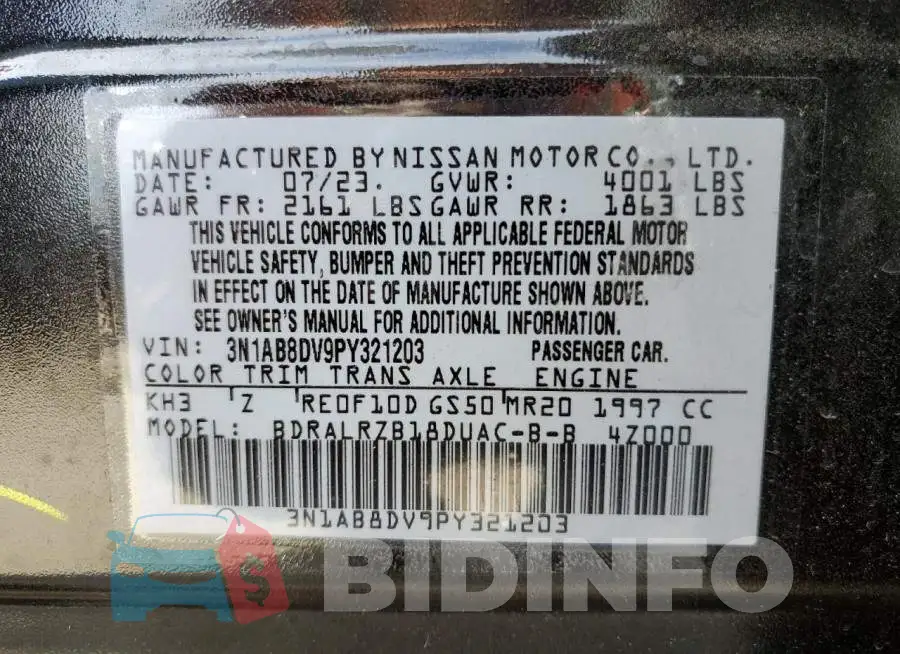 3N1AB8DV9PY321203 Photo# 12