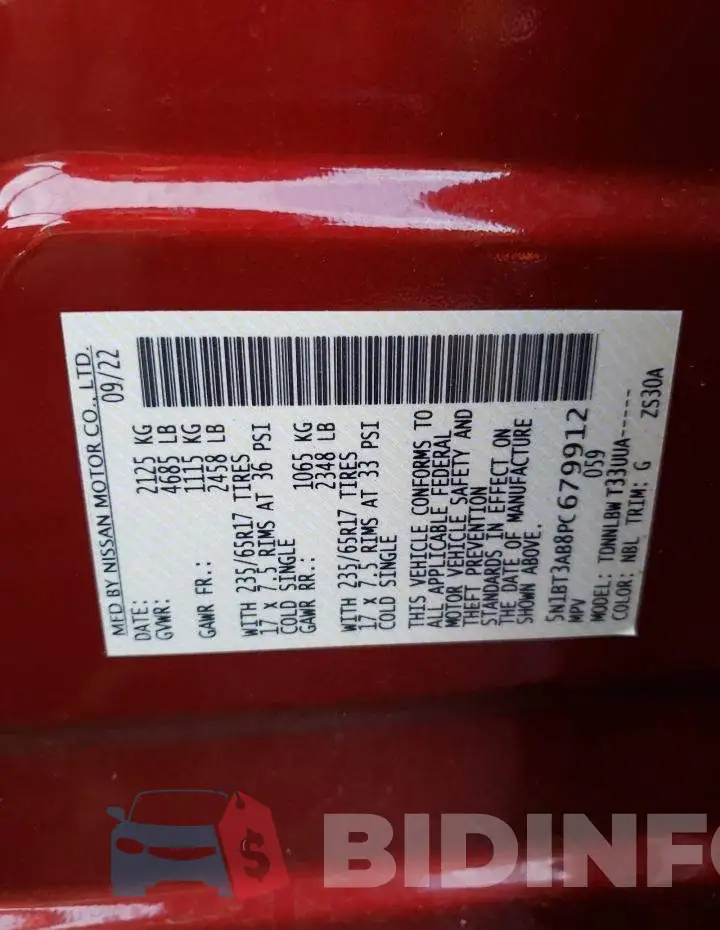 5N1BT3AB8PC679912 Photo# 13
