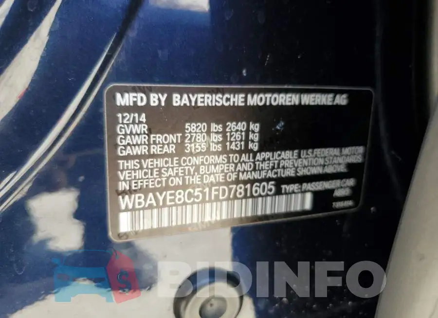 WBAYE8C51FD781605 Photo# 12