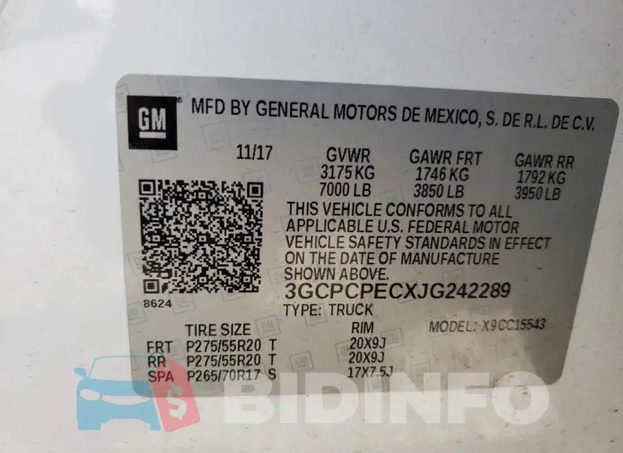 3GCPCPECXJG242289 Photo# 12
