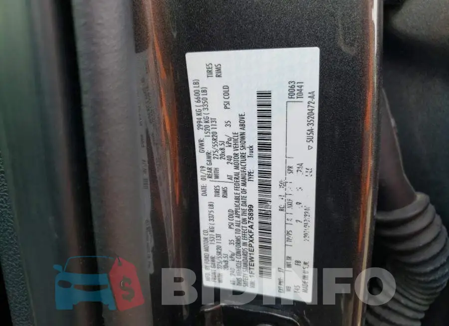 1FTEW1EPXKFA75899 Photo# 12