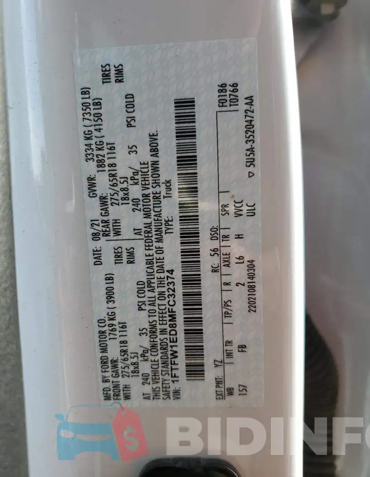 1FTFW1ED8MFC32374 Photo# 12