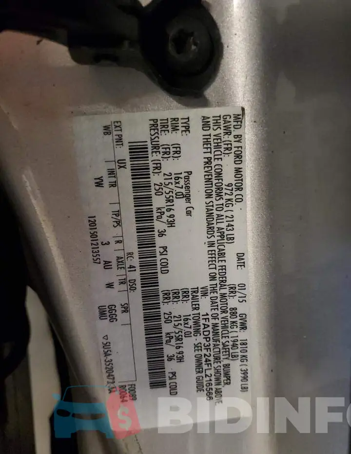 1FADP3F24FL216566 Photo# 12